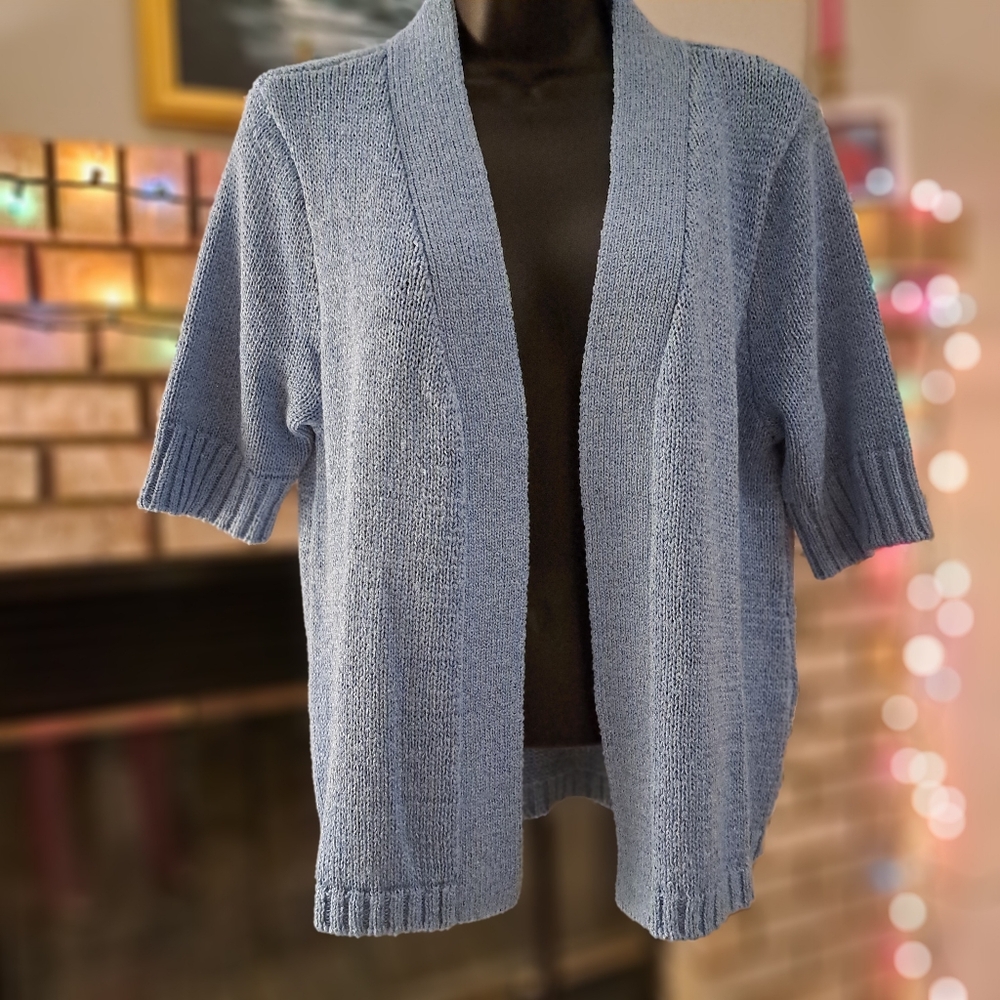 EUC Appleseed's Open Front Knit Cardigan Blue M
